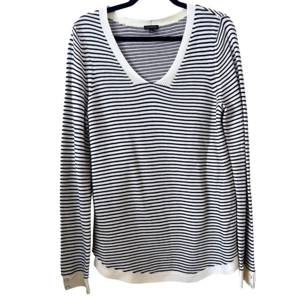 Talbots‎ v-neck striped sweater. Size M EUC